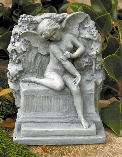 Butterfly Fairy Cement Garden Statue Antique Styling
